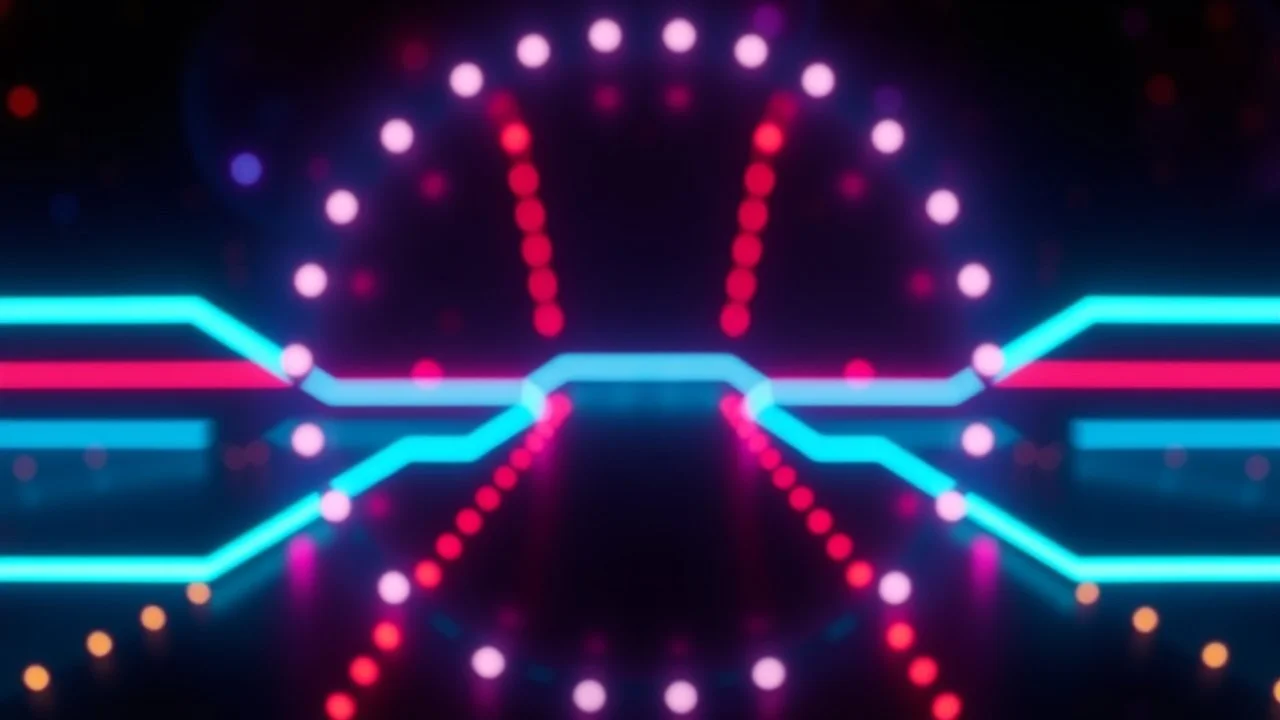 80s Retro Lights Background.