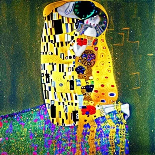 Gustav Klimt style Vertigo Neon Winter Memories