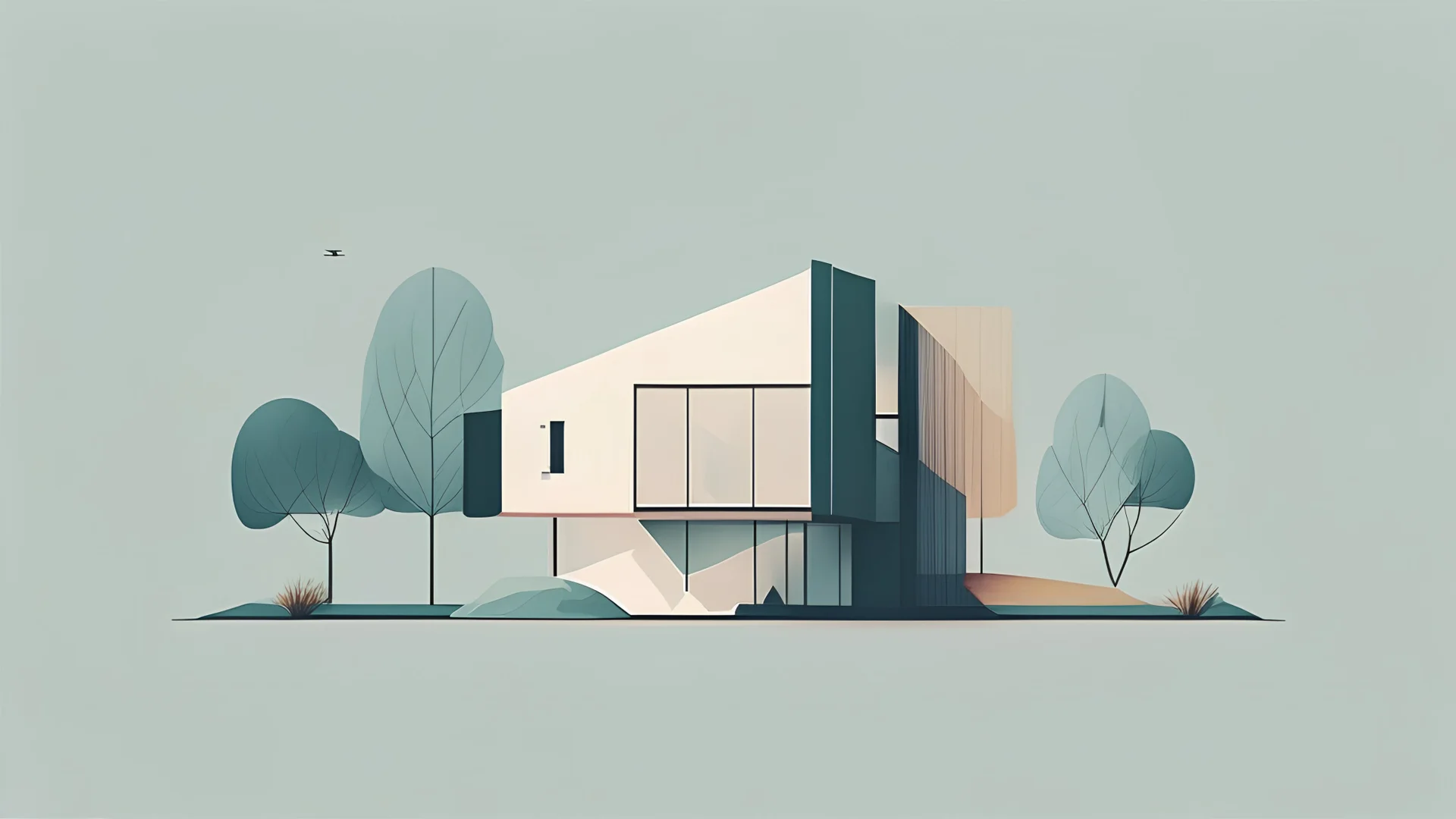 real estate modern minimalist illustration