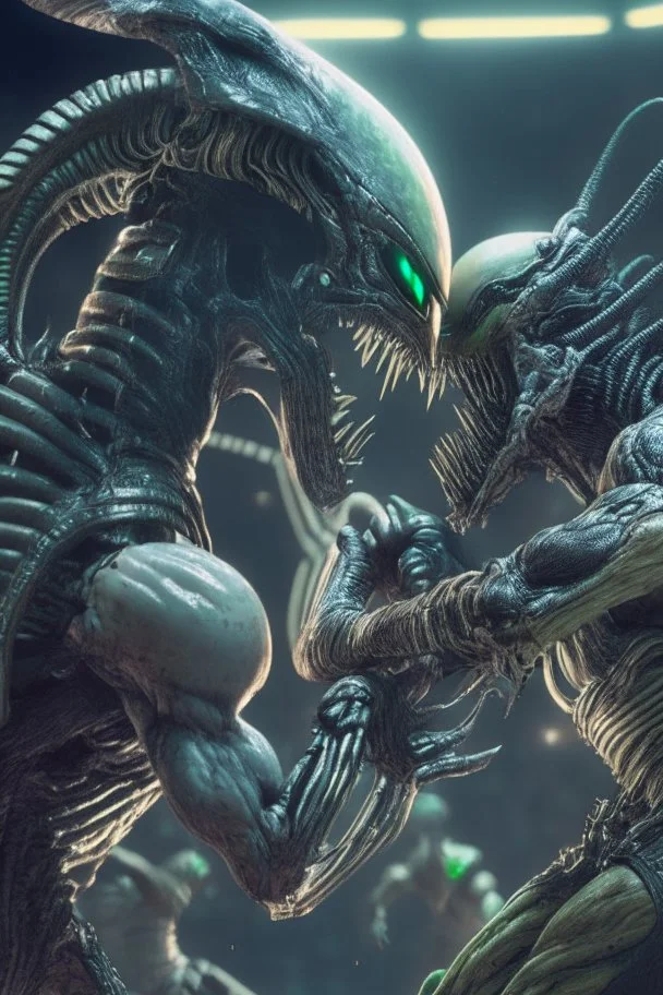 Alien wrestling ,highly detailed, artstation, sharp focus,4k