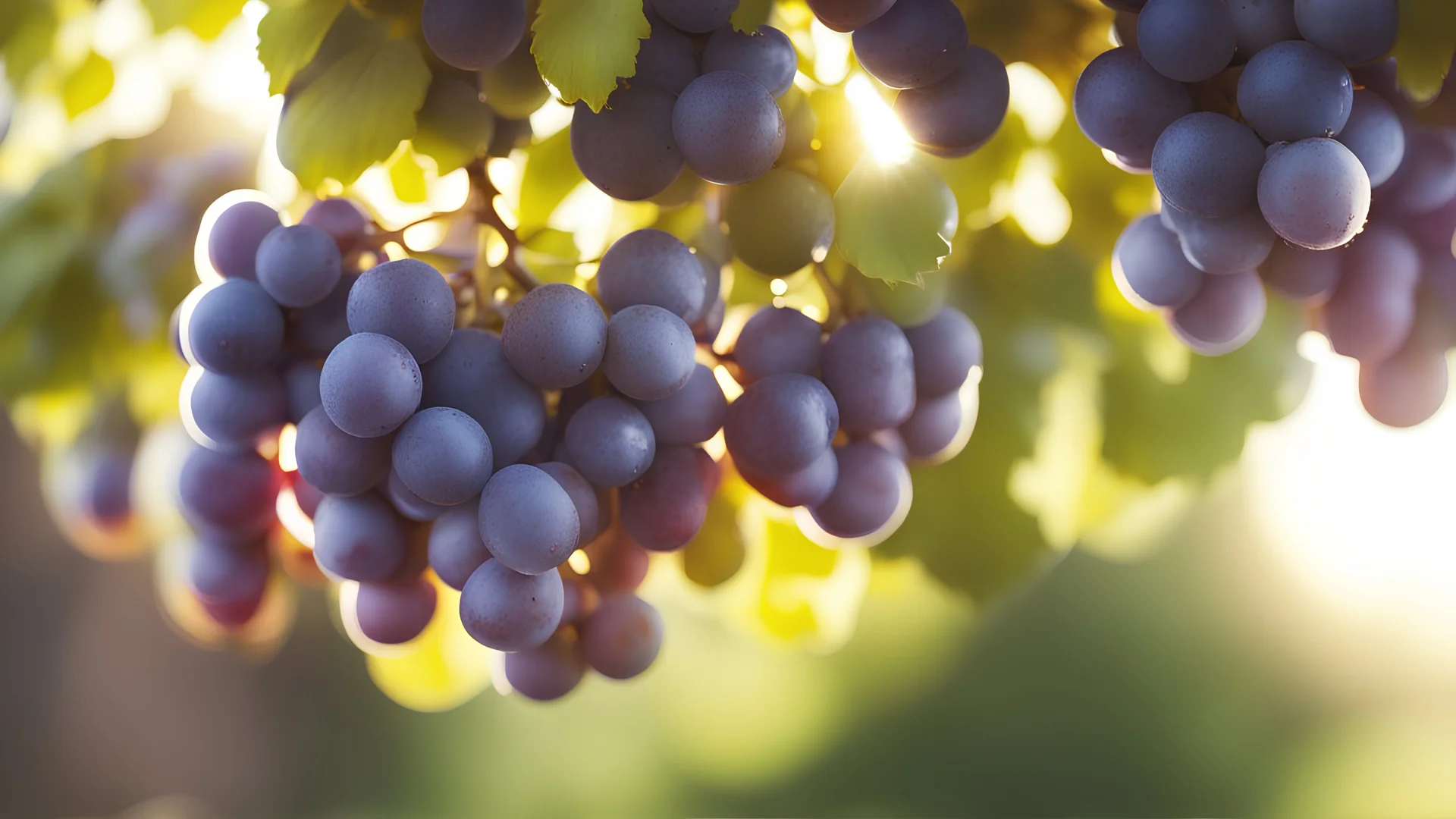 Grapes , backlight, blurred background, close-up