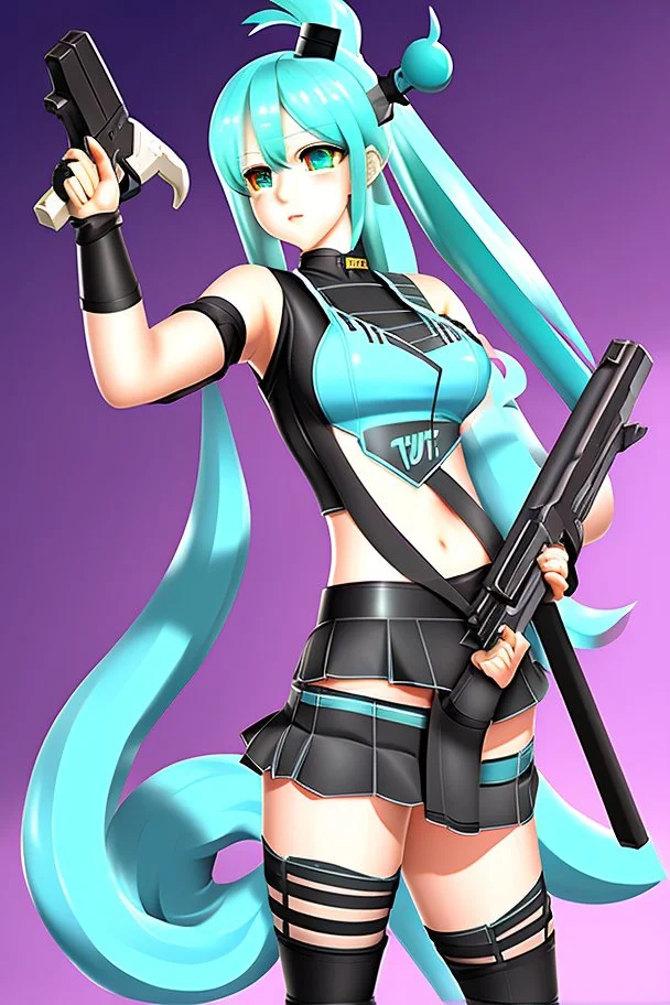 hatsune leeku with big weapons