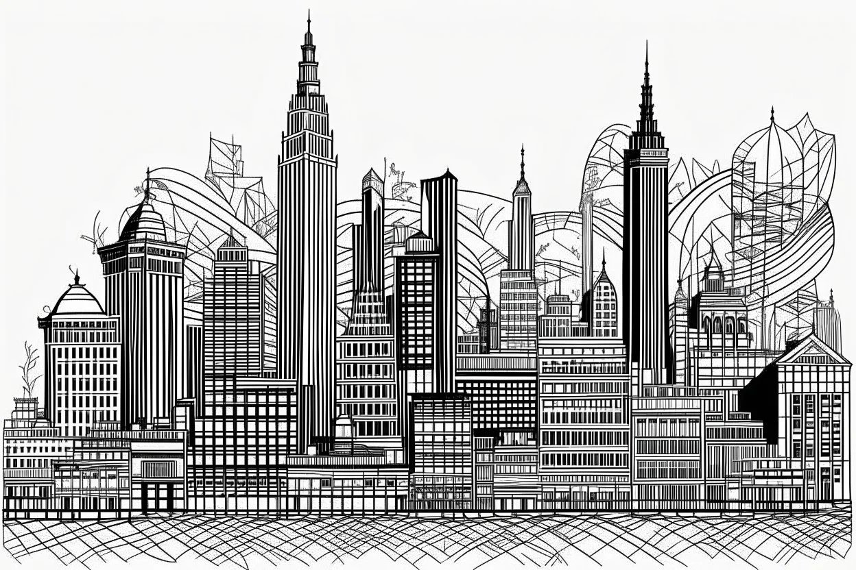 newyork graphic line drawing