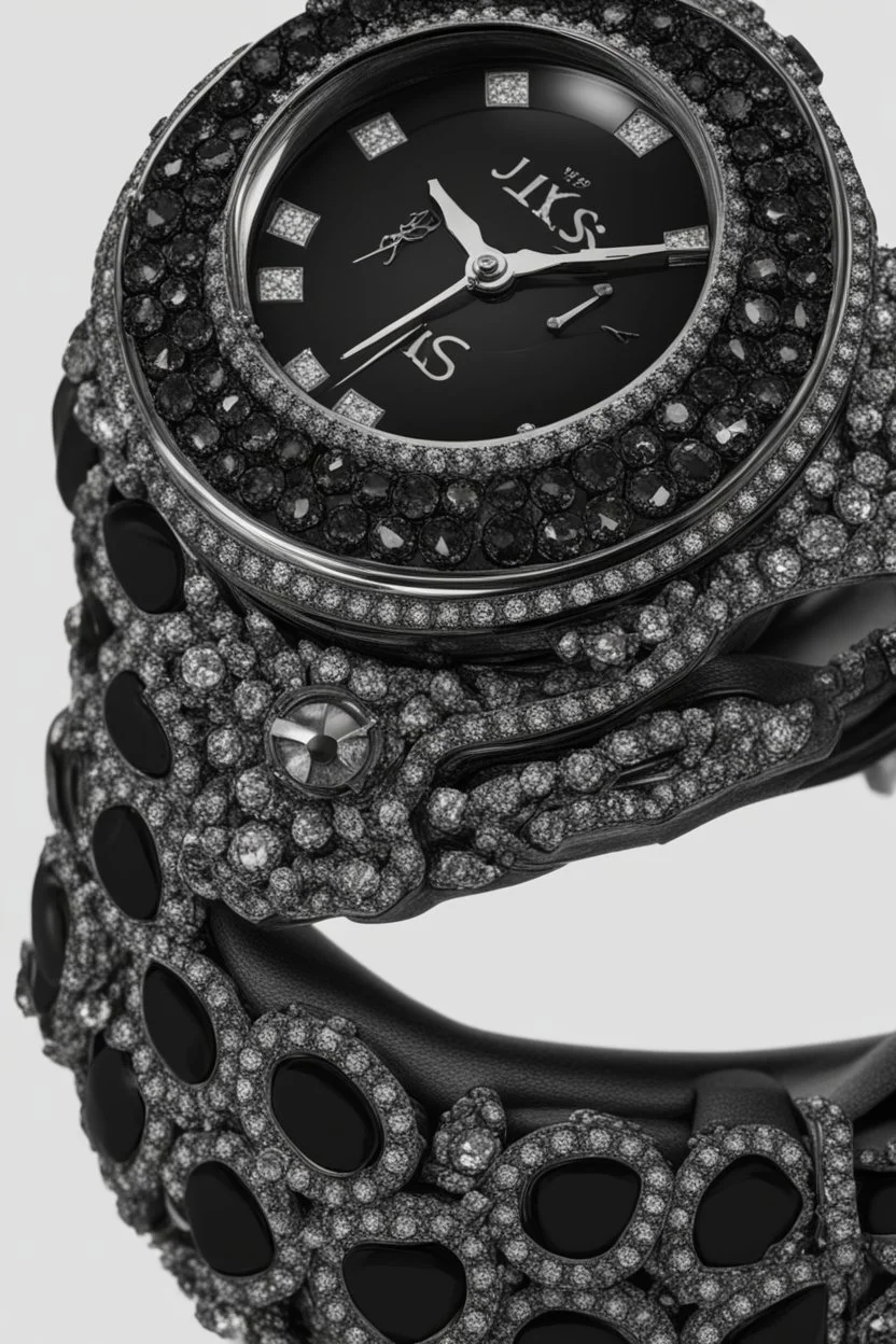 Black wristwatch Bejeweled containing the word jiks