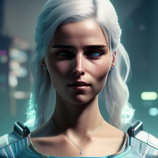 Portrait of Ciri in Cyberpunk 2077