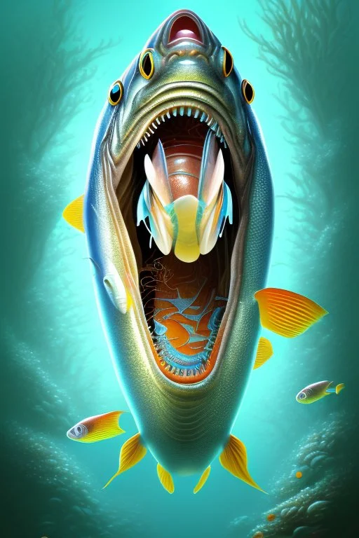 one fish with human teeth