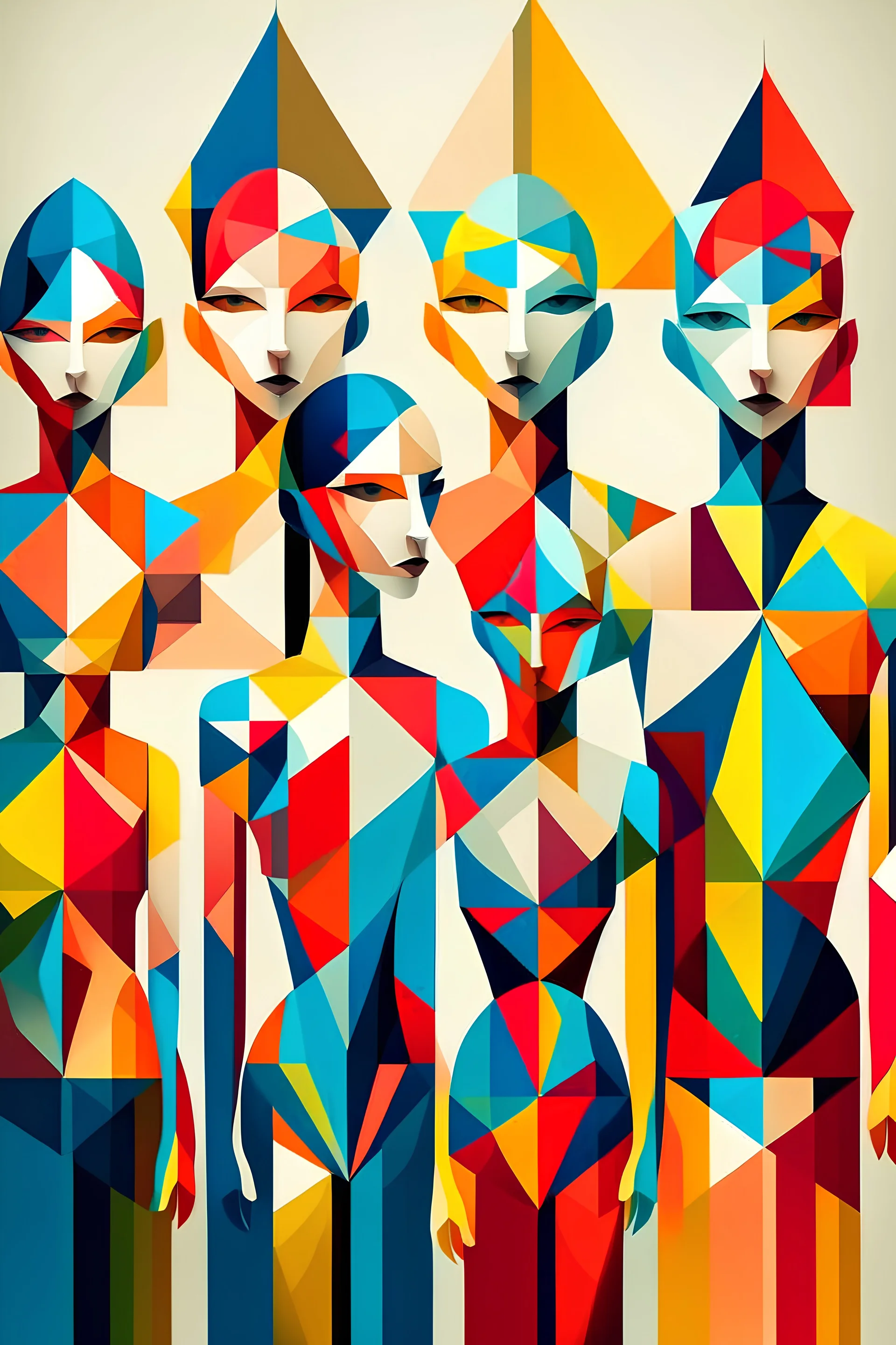 geometric people abstract