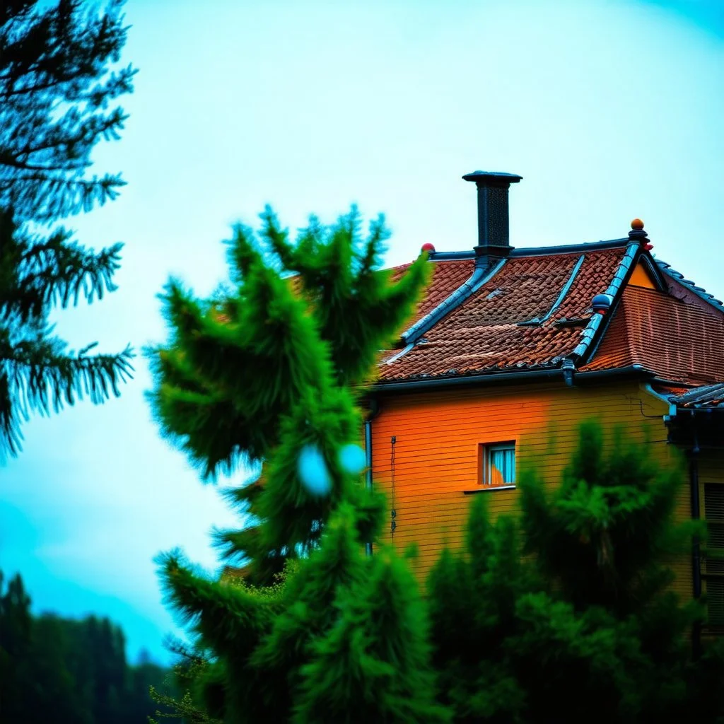 An odd village, details of the houses very accentuated, Max Ernst style, Hasselblad h6d400c