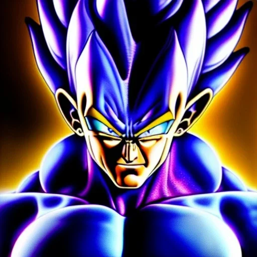 Ultra detailed fullbody Portrait in oil on canvas of Majin Vegeta realistic,extremely detailed digital painting,extremely detailed face,crystal clear Big eyes, mystical colors ,perfectly centered image, perfect composition, rim light, beautiful lighting,masterpiece,8k, stunning scene, raytracing, anatomically correct, in the style of robert e howard and Ken Kelley and Ohrai Noriyoshi and Simon Bisley and tomzj1