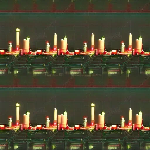 candlestick stock trading pattern cityscape red green