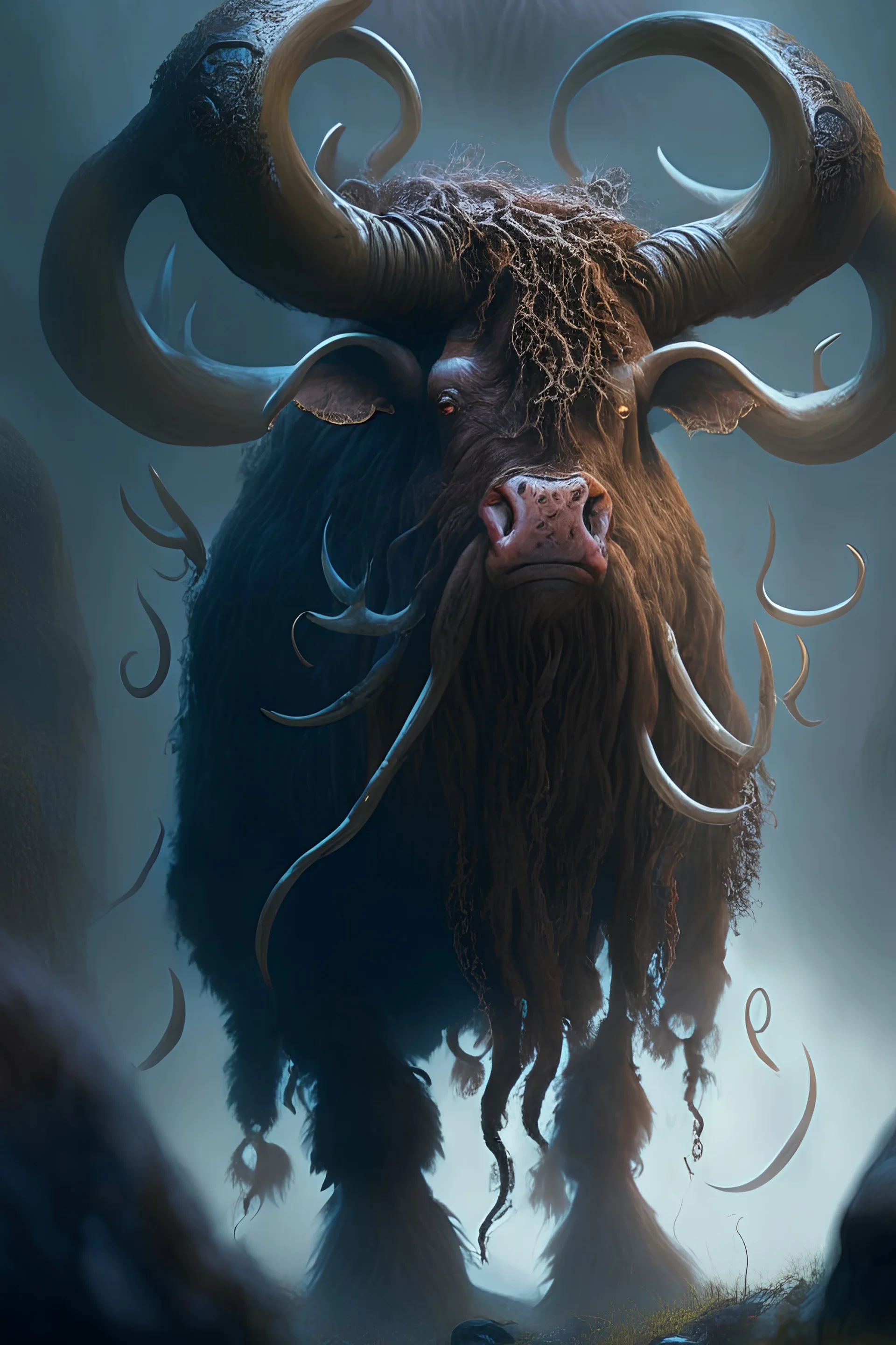 octopus highland cow mole,higly-detailed, highly detailed, perfect lighting, perfect composition, 4 k, artgerm, derek zabrocki, greg rutkowski