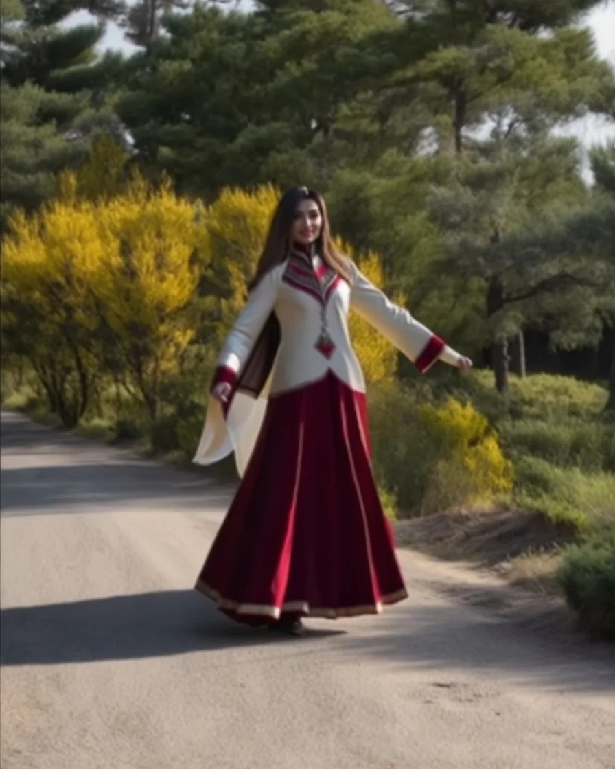 azeri female with traditional dance clothing
