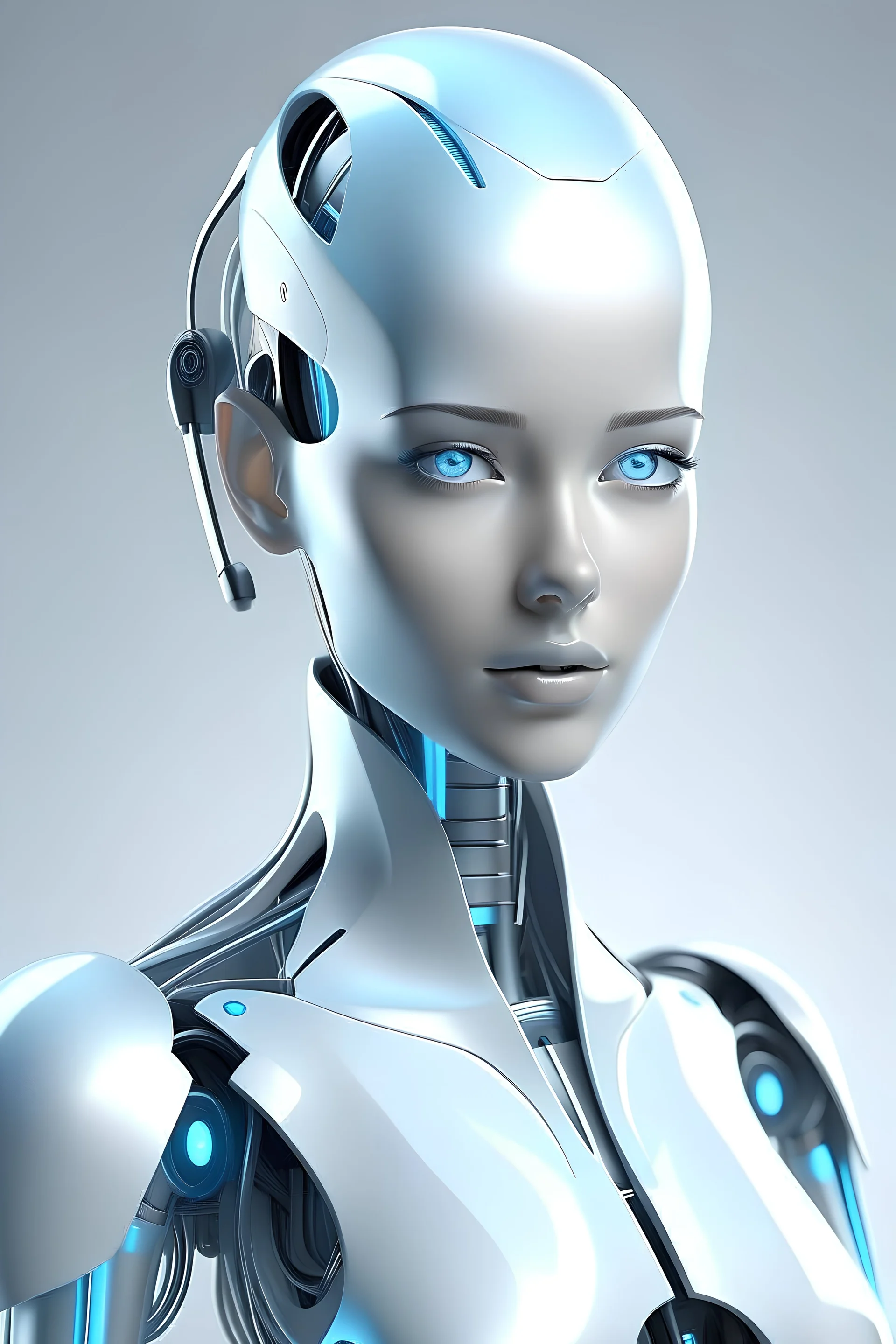 beautiful female android with a humanoid appearance