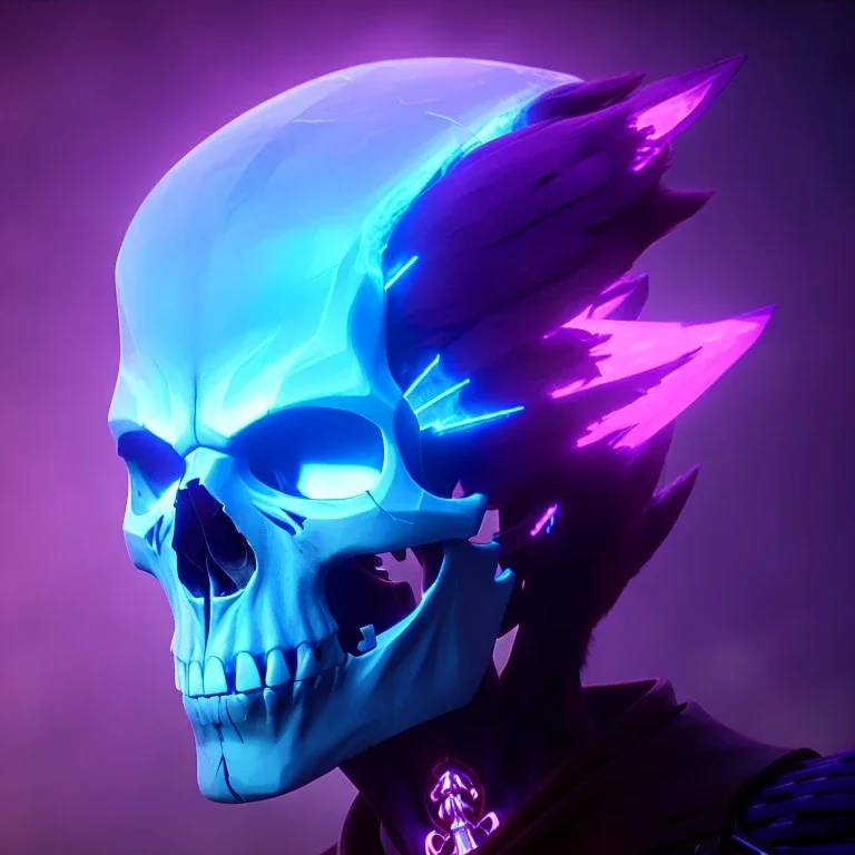 Ultra high definition, skull, skull, red, blue, purple, polished, fractured leaking, bloody, crystal, Viking, horns, ghost rider