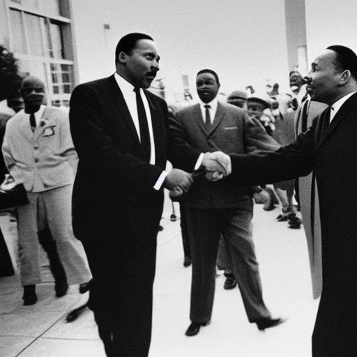 Martin Luther King Jr and Jerry Seinfeld shaking hands