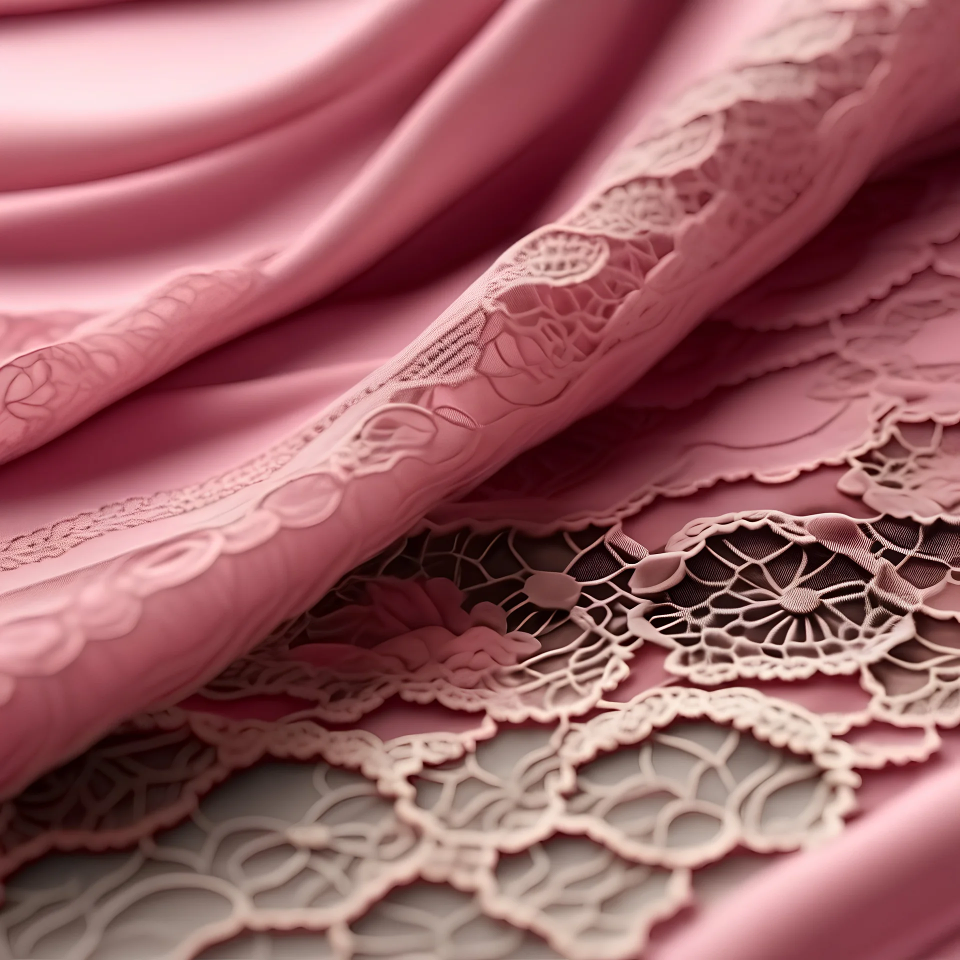 Flat Tiable, Fabric pattern flat fabric lace flat, photorealistic effects, pink