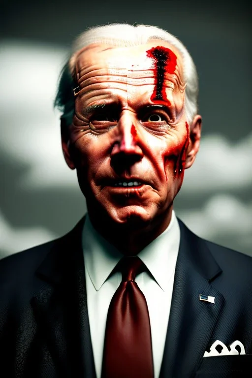 Ultra realistic image, joe biden zombie, zombie performance, skull, grey eyes, blood, torn arm, night, walking twisted, waist up view, thriller style, dark ambient, highly detailed, White House background, concept art, unreal engine 5, god rays, ray tracing, RTX, lumen lighting, ultra detail, volumetric lighting, 3d, finely drawn, high definition, high resolution.