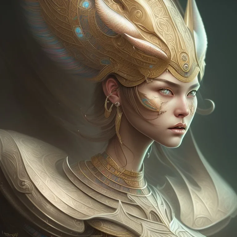 sango fantasy, fantasy magic, intricate, sharp focus, illustration, highly detailed, digital painting, concept art, matte, masterpiece head sexy Asian beauty blond hair space lady silver tiger head Egyptian princess pyramid