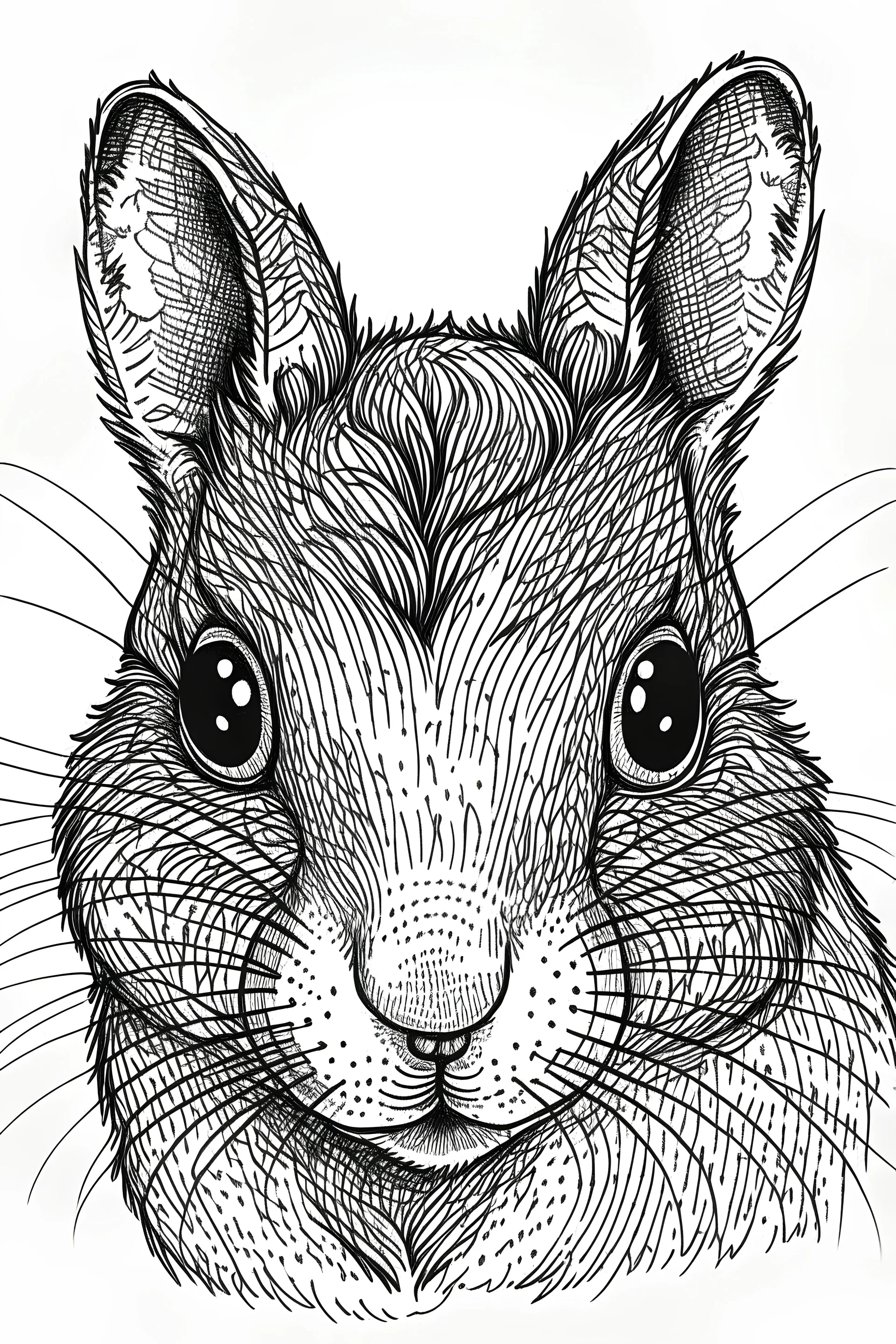 Squirrel face line art