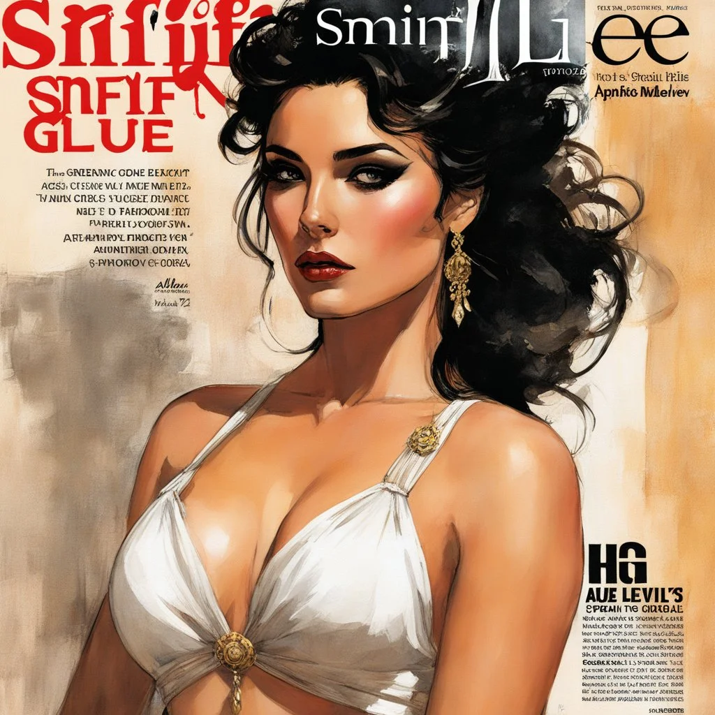 SNIFFIN’ GLUE magazine high res photo cover by Alex Maleev, special issue on greek goddess models in flesh, number 11, 50 B.C. -- guest star: Aphrodite, sponsor of this special issue; Agent provocateur