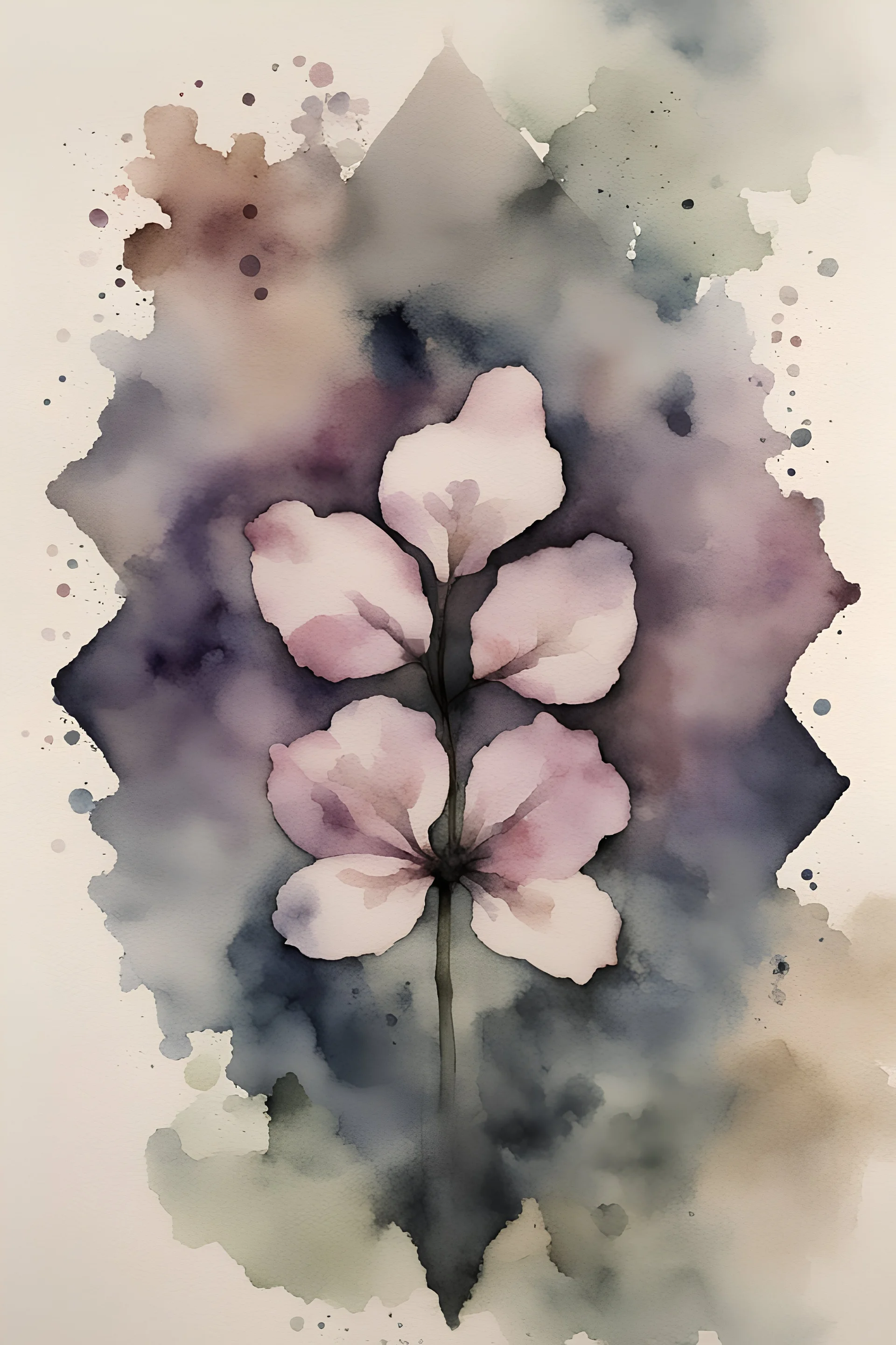 watercolor, Small geometric shapes flowers, abstract, rorschach ink blot test, background, muted colours