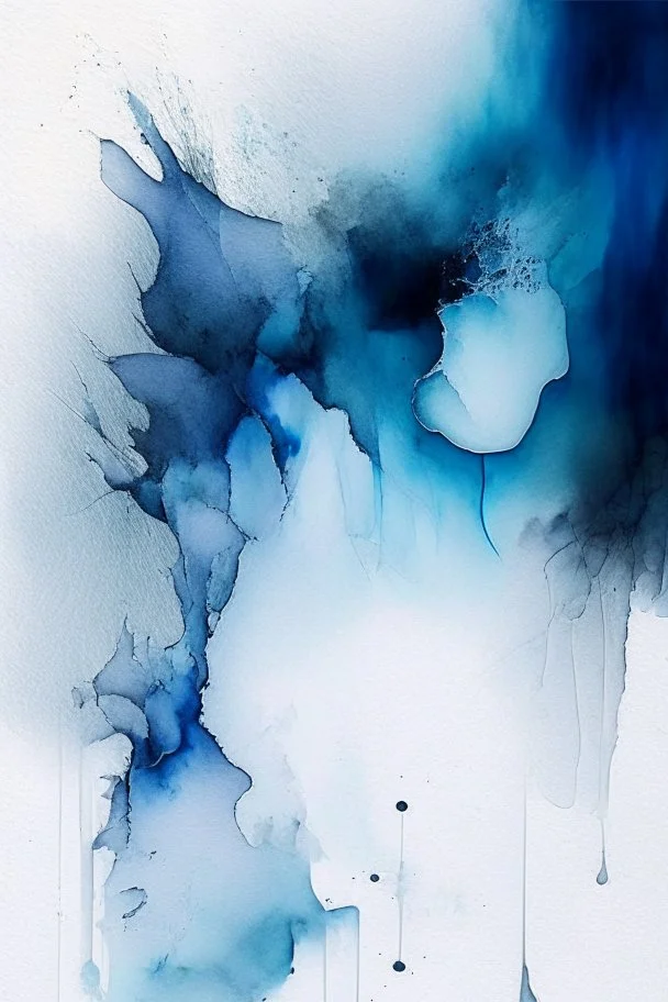 Abstract wet watercolour, grey blue