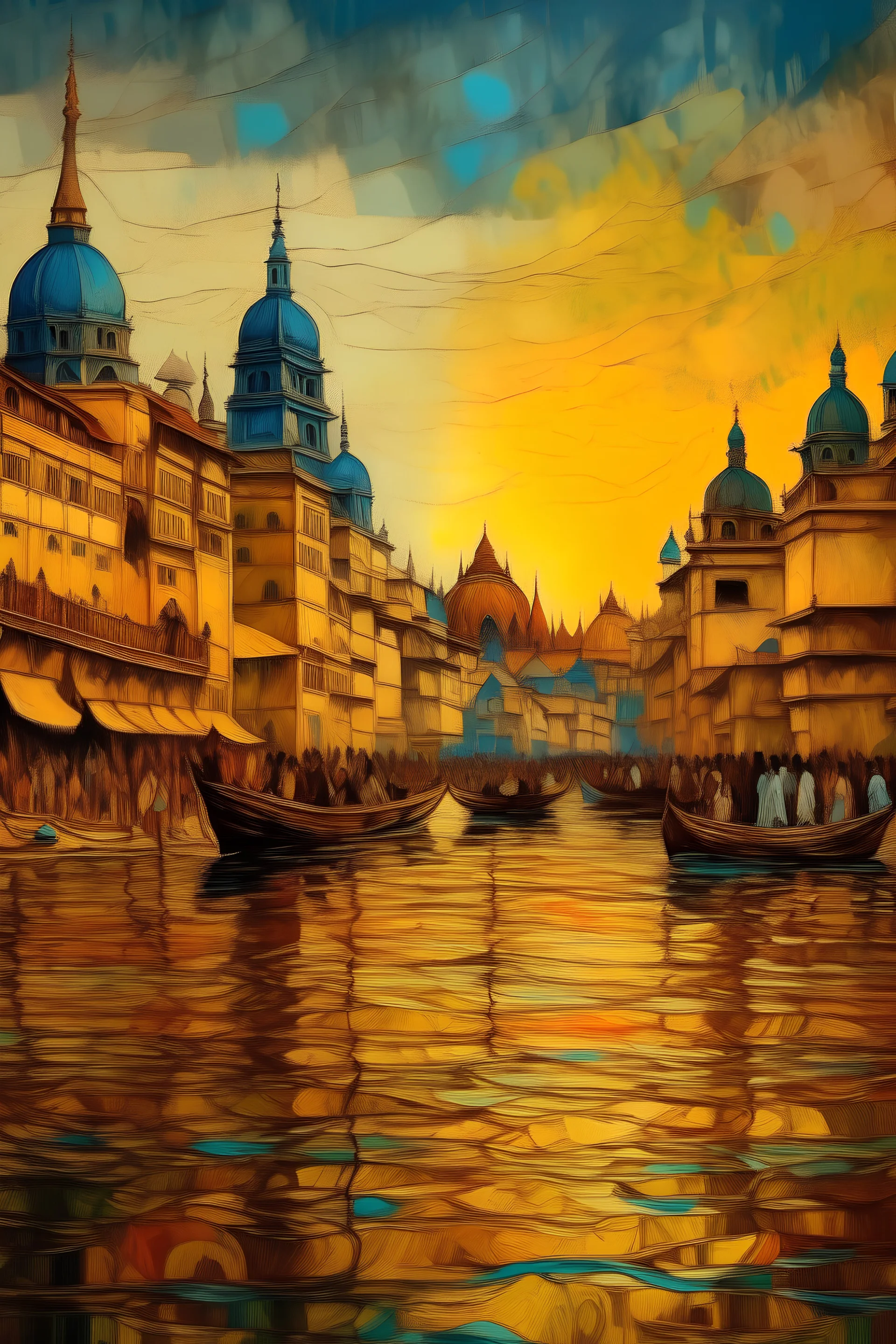 banaras as a van gogh painting