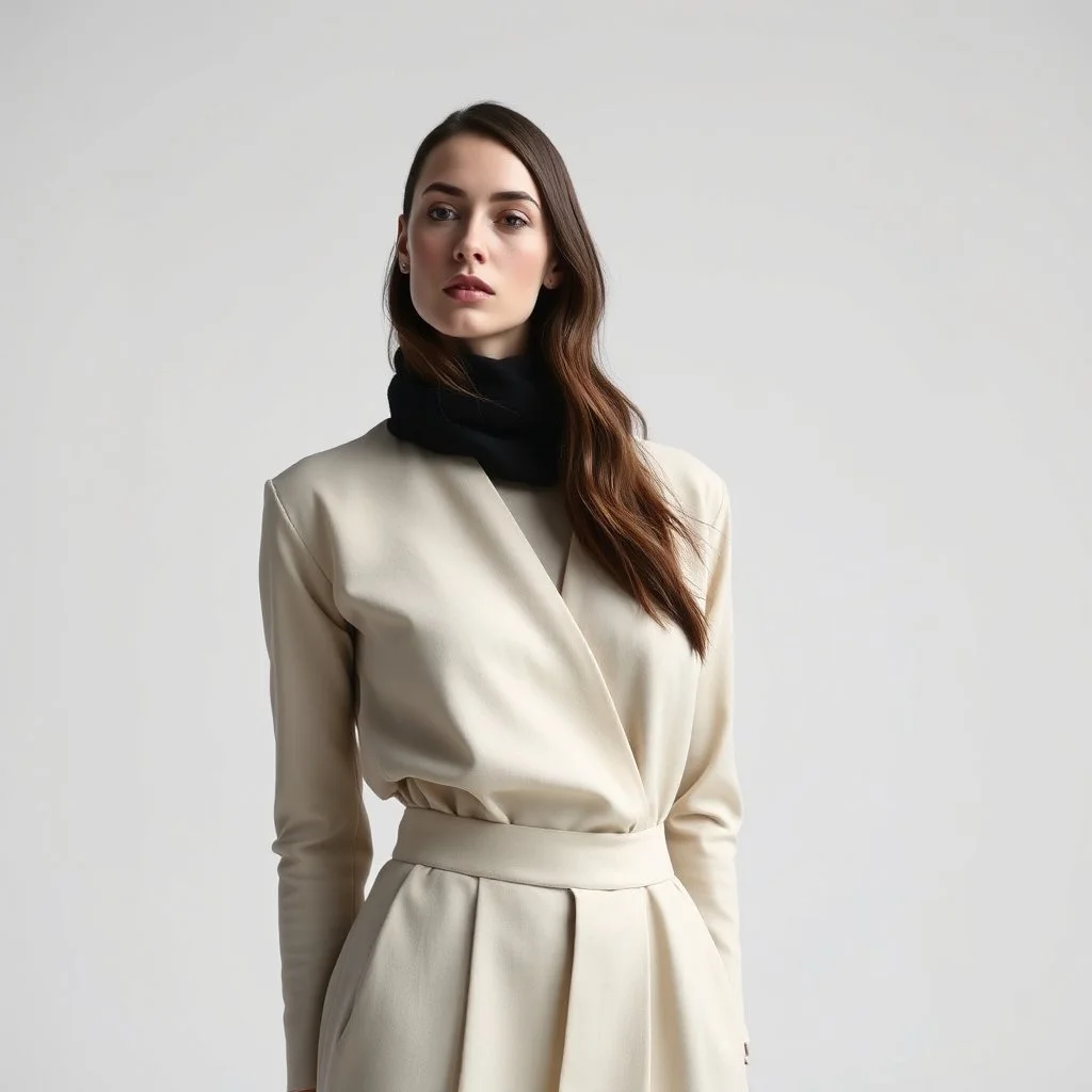 A minimalist female fashion model.