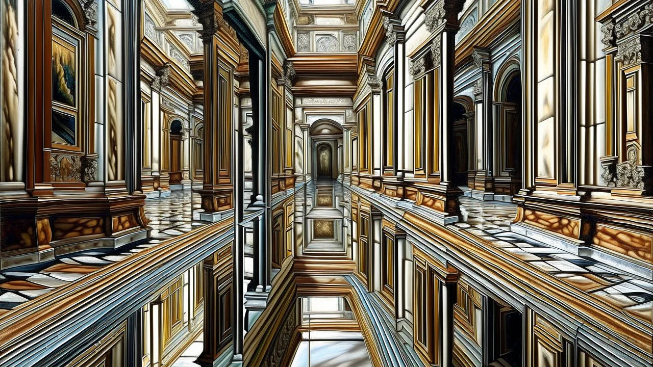 recursive reflection trompe l'oeil