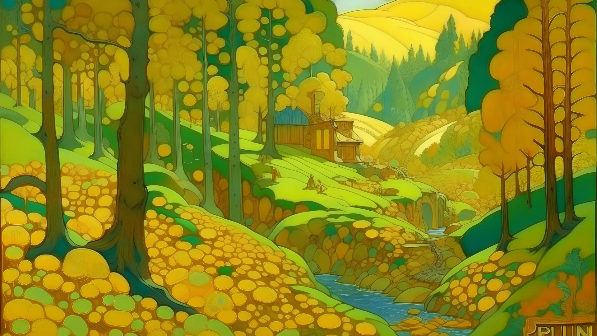 A mine filled with gold painted by Paul Ranson