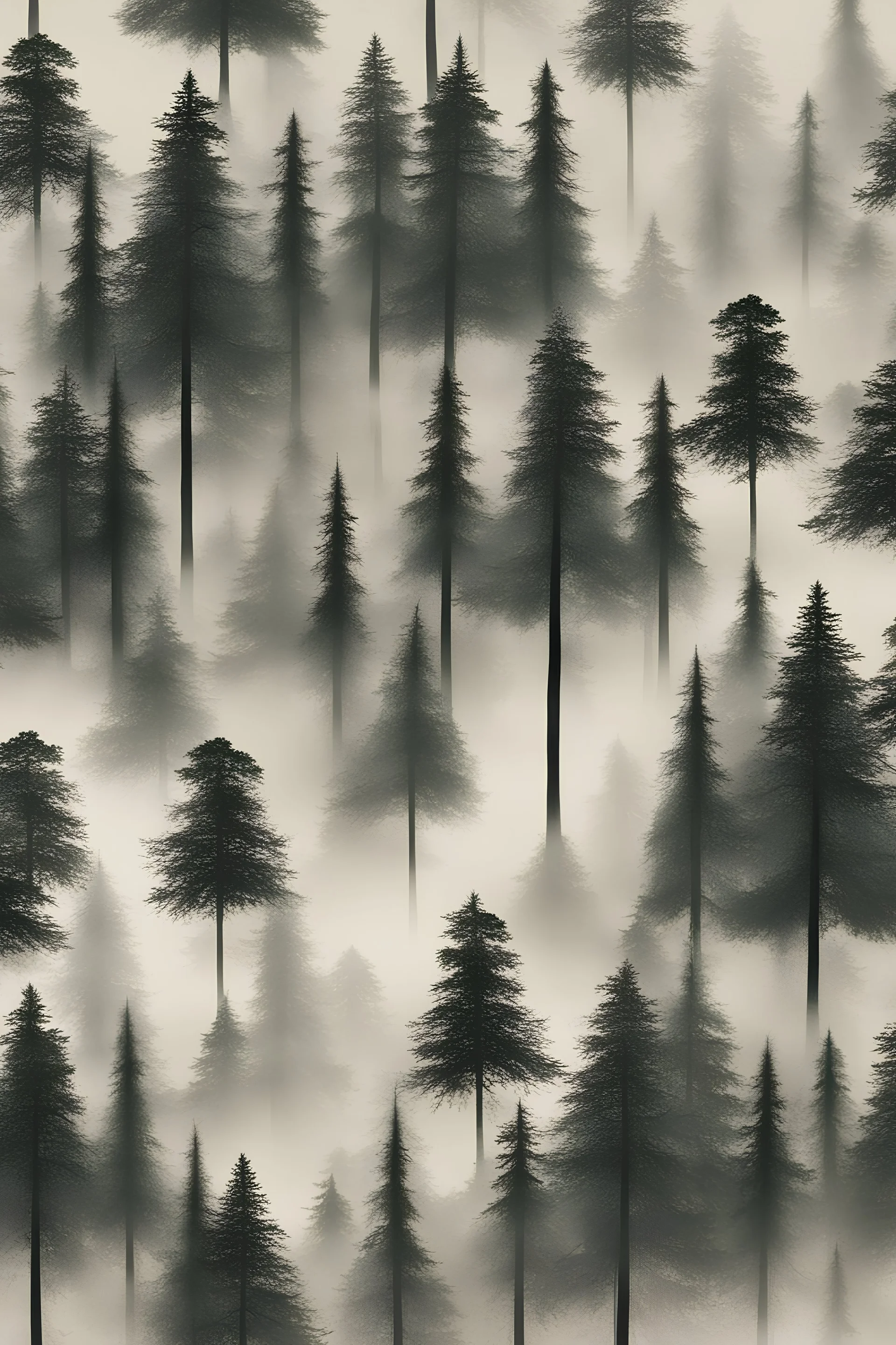 pine tree forest haze