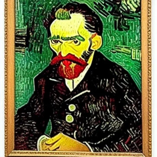 Retrato de un hombre de cuarenta y seis años con canas y barba de nombre Jacobo Santiago Mozos de estilo Vincent van Gogh