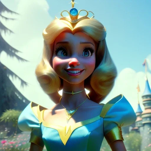 cute disney animation style princess, 8k resolution, ultra hyperdetailed, Unreal Engine 5, very small details, realistic, normal colours, realistic lighting, complex 3d render, cinema 4d