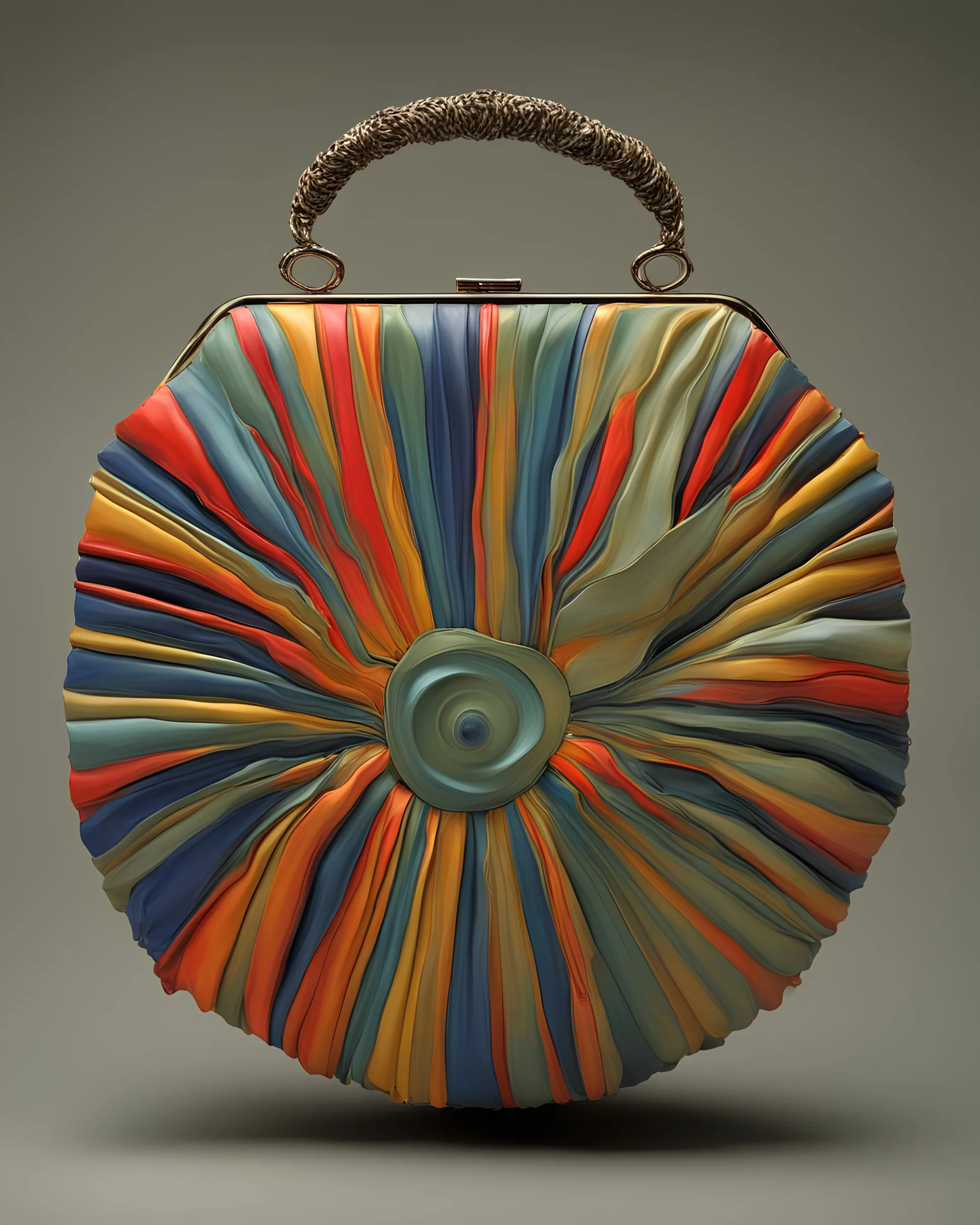 purse made of paint folded into convolutions of metal