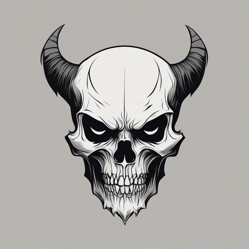 minimalistic demon skull