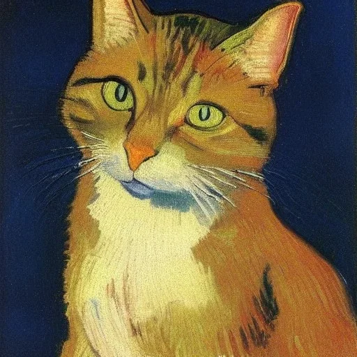 Portrait of a cat by Van Gogh