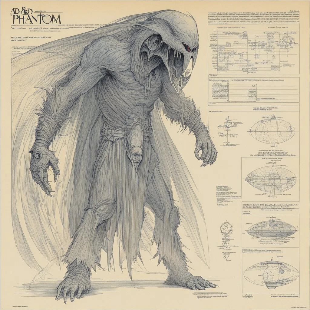 ConceptSheet: AD&D monster phantom shocker, with statistics [by Moebius]