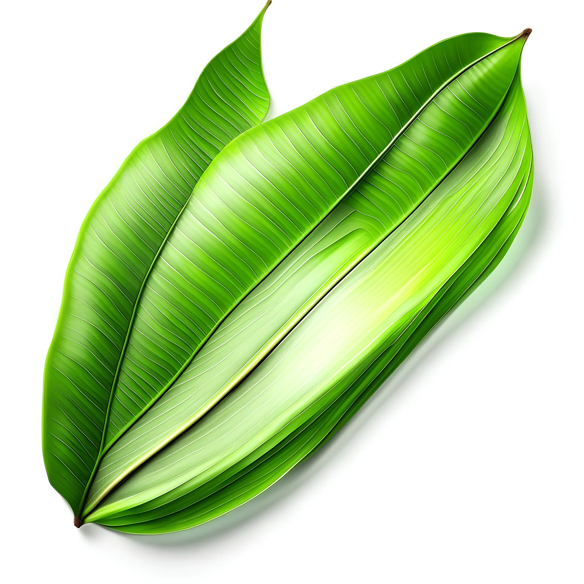 banana leaf centered with white background