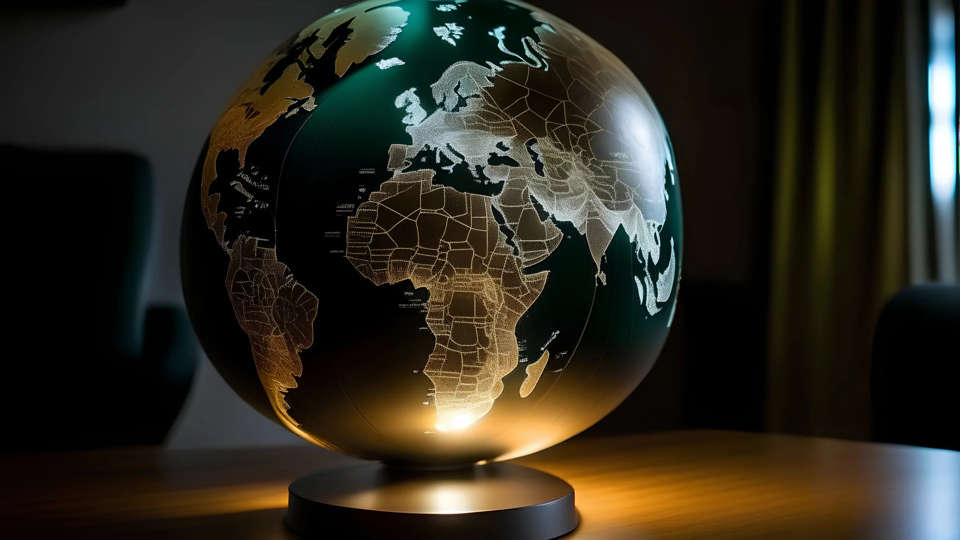 realiza un fondo de pantalla, que sea una memoria extraible USB conectado un globo terraqueo donde los continentes tengan bordes que sean pistas de circuito