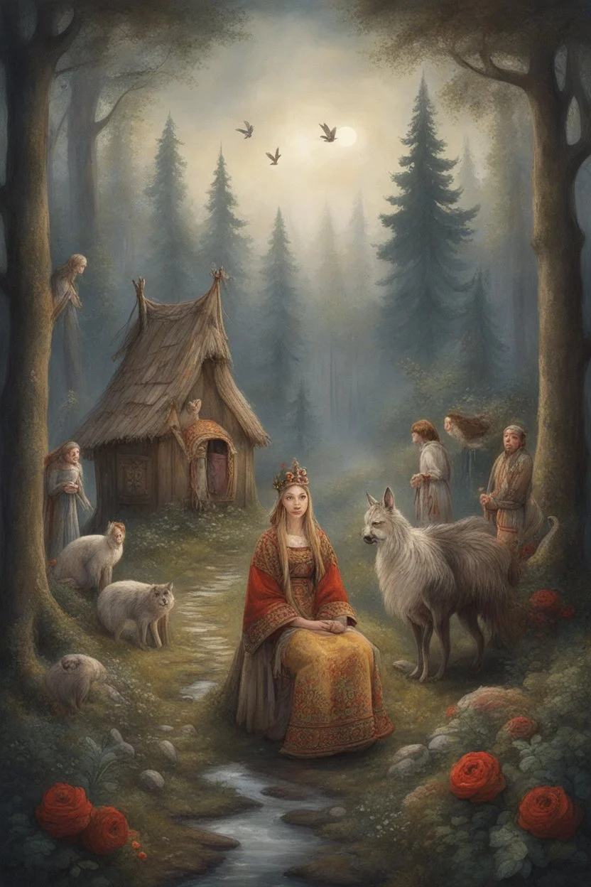 сцена в славянском стиле сказок