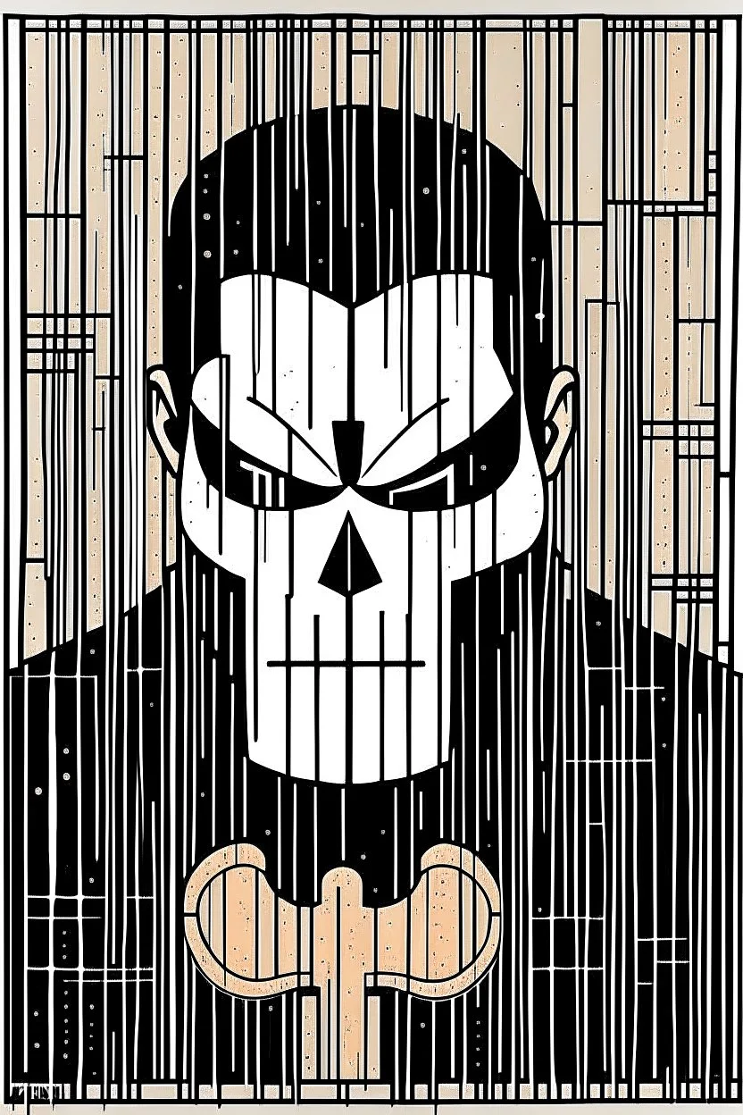 punisher sku;; in the style of Hiroshi Nagai