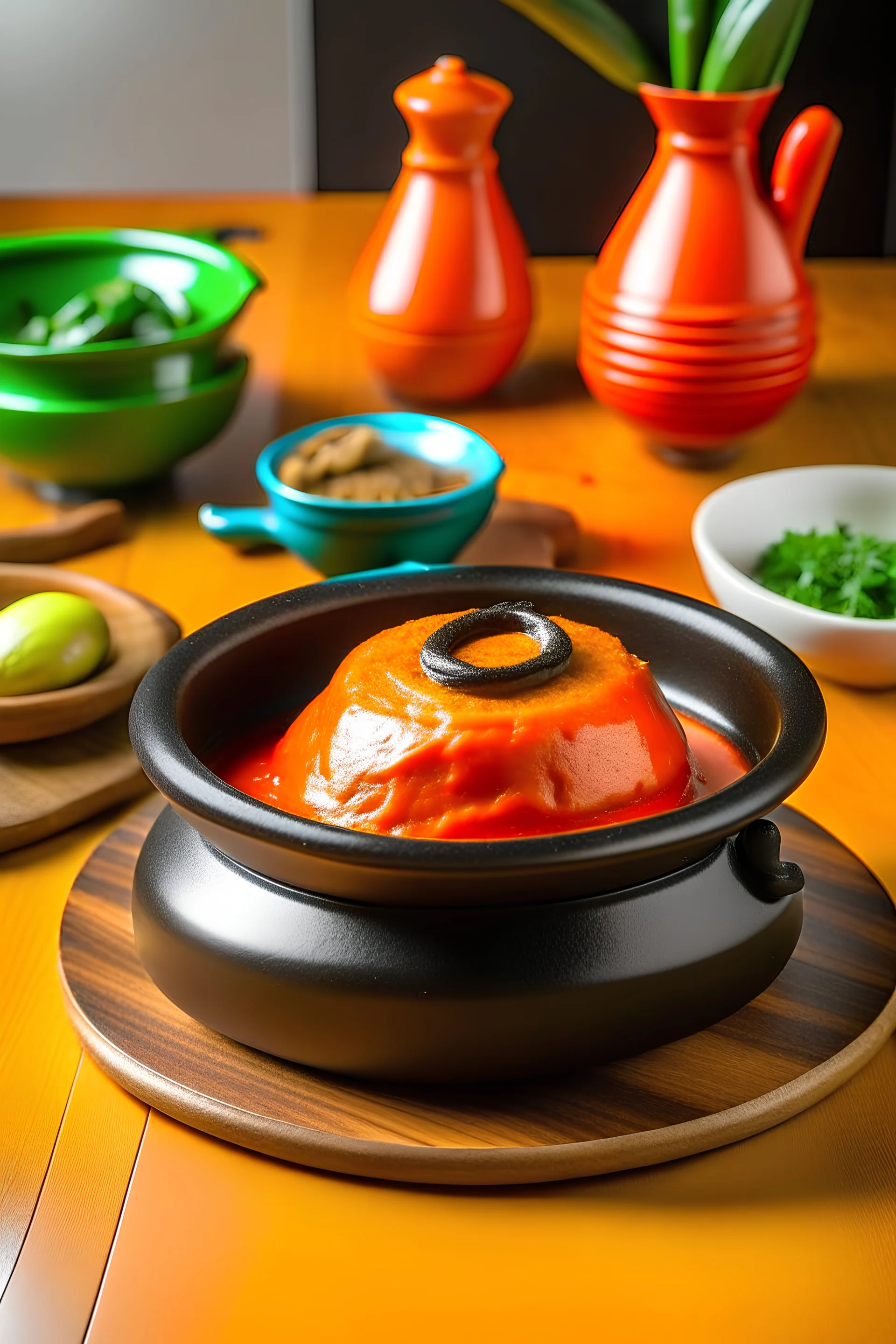 Posizionare il tajine in ghisa più piccolo sopra il tajine più grande come se fosse un coperchio aggiungendo al suo interno gli ingredienti destinati alle persone celiache .