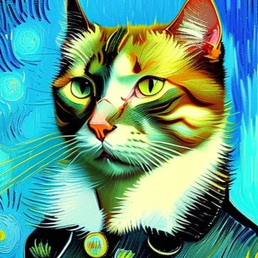 Portrait of a cat by Van Gogh