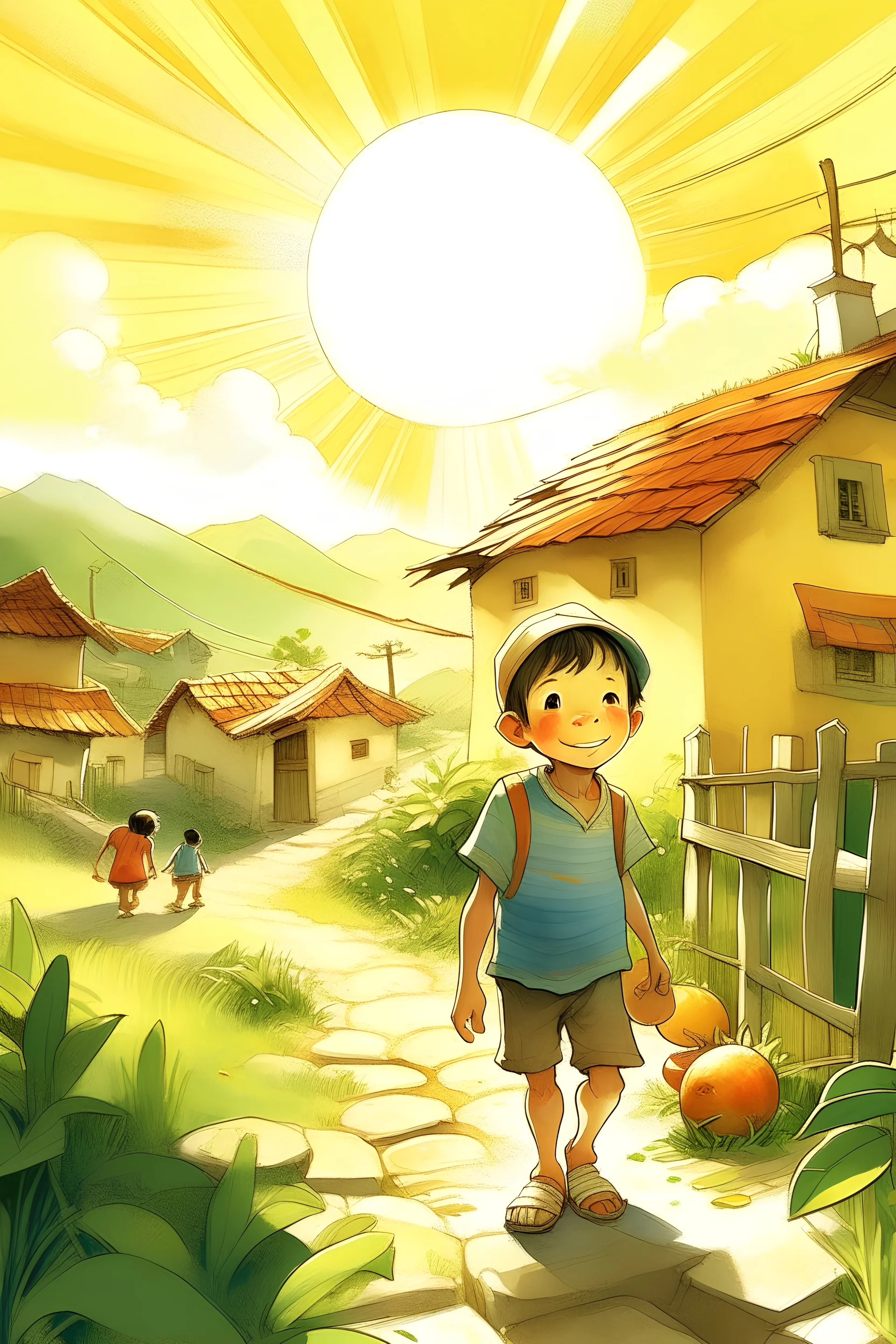 One sunny day, a curious little boy named Noah moved to the village with his family.