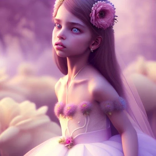 very very very very detailed photorealistic flower girl, fantasy art, octane render, redshift render,ambient lighting, god rays