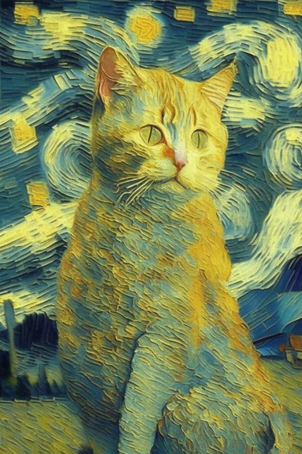 A cat by van gogh