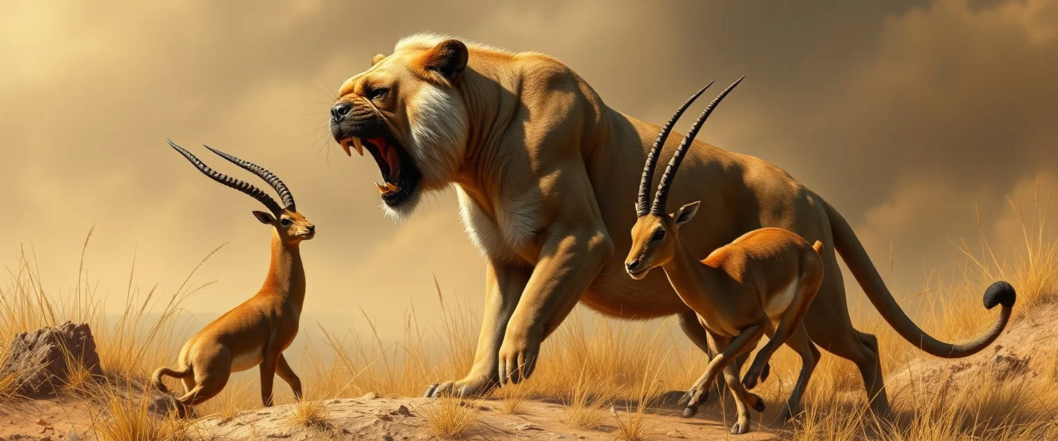sauron pug lion panther hunting gazelle