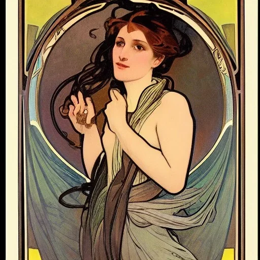 Portrait of a shark by Alphonse Mucha