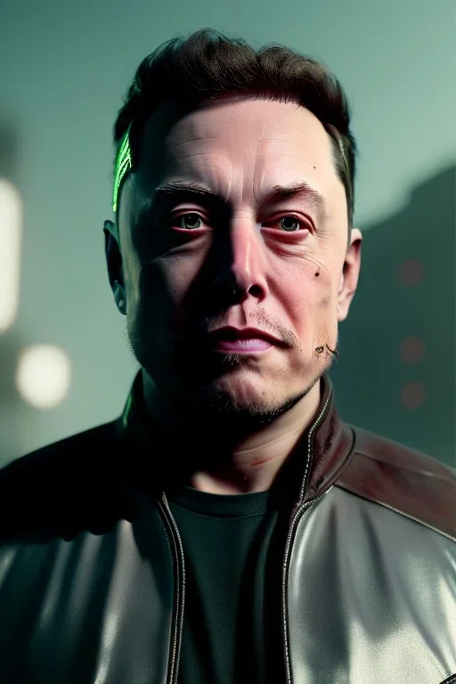 A portrait of post-apocalypse cyborg ELON MUSK in a cyberpunk city, sci-fi fantasy style, volumetric lighting, particales,highly detailed,cinamatic, deep colours,8k.