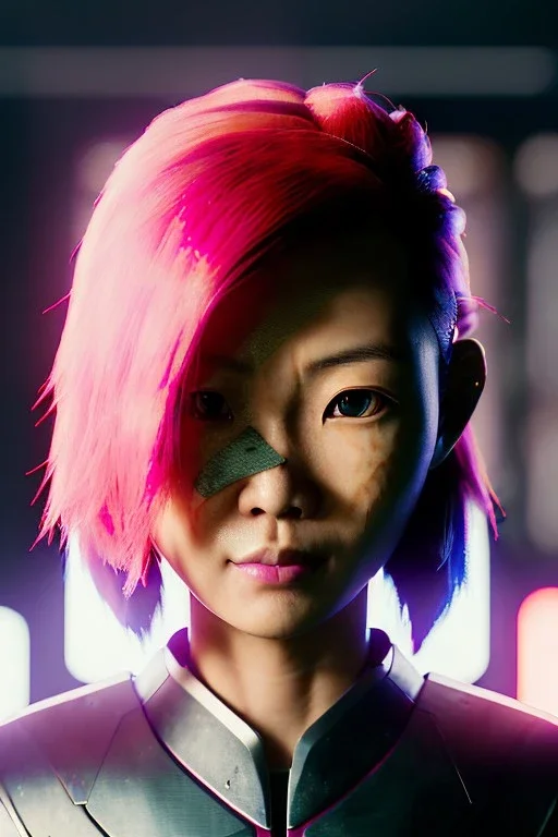 portrait, Asian cyborg woman, samurai warrior :: symmetry photography, cyberpunk style, cyborg eyes, pink hair :: wires connect, perfect eyes, samurai helmet, tiger mask, black samurai army, katana, ghost in the shell, pink, white, black, glow eyes, cinematic, Ultra realistic, dark scene, soft color, highly detailed, unreal engine 5, RTX, ultra detail, 3d, finely drawn, high definition.